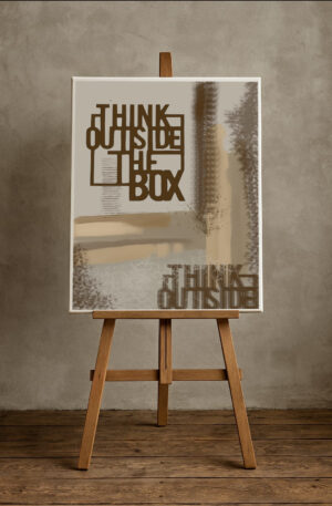 Typografie-Schablone „Think Outside the Box“ – Deko & Mixed Media - 4 Größen