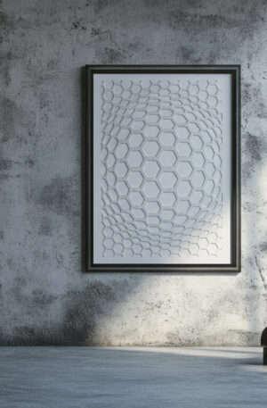 Honeycomb Illusion – 3D Wabenmuster Schablone - 4 Größen