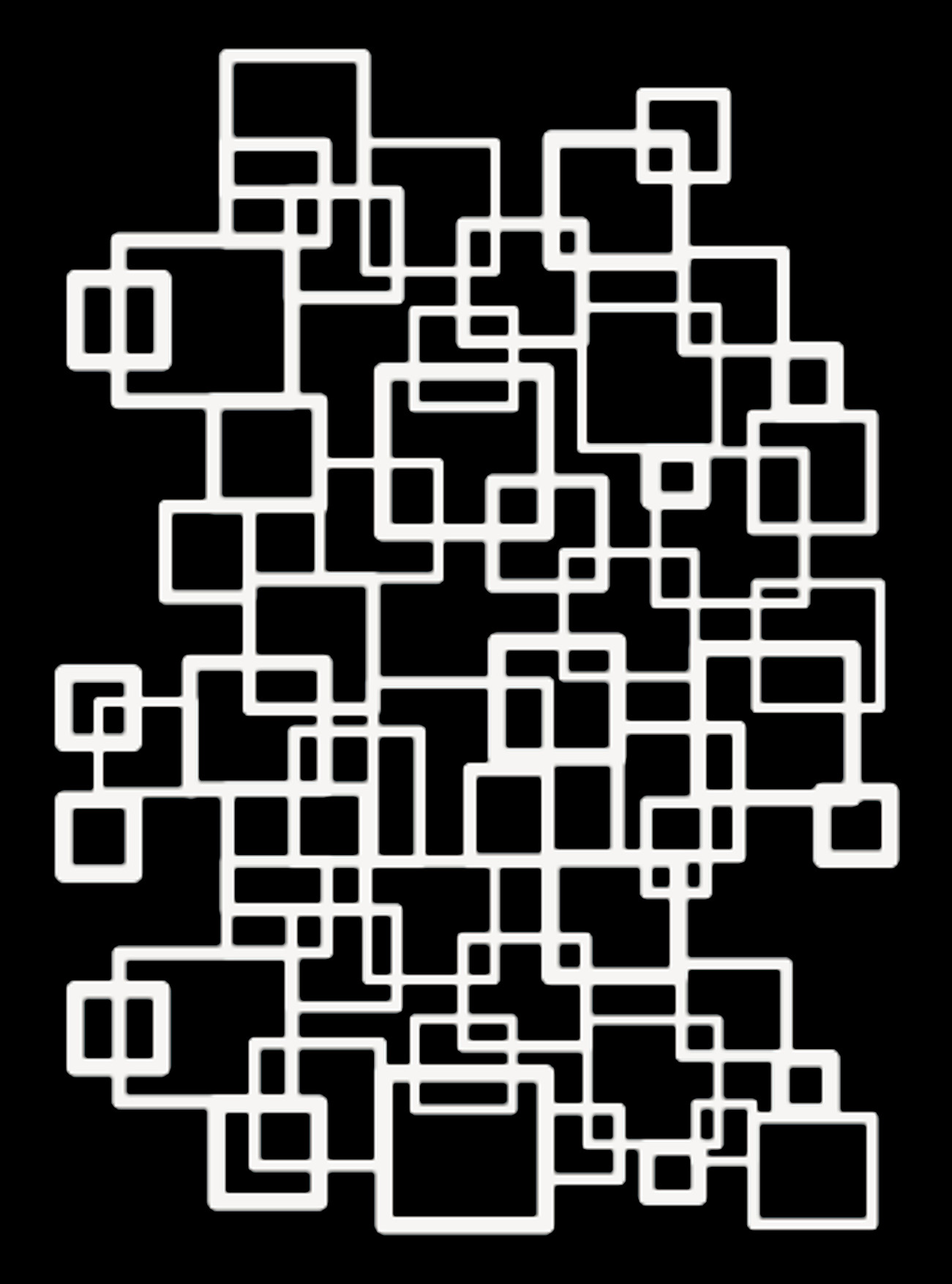 Vernetzte Quadrate – Künstler-Schablone - 4 Größen -