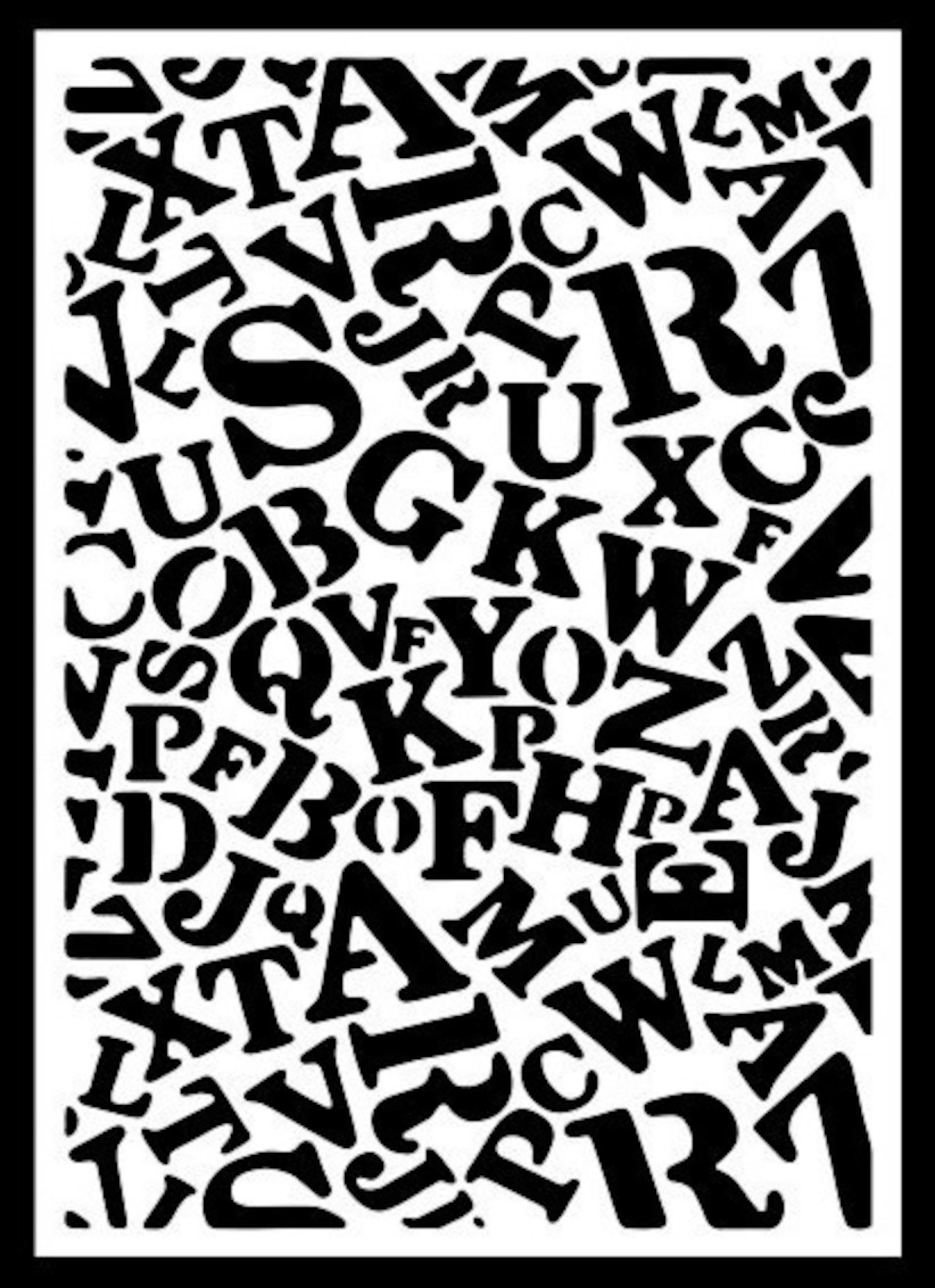 ABC Explosion – Moderne Typo-Schablone - 4 Größen