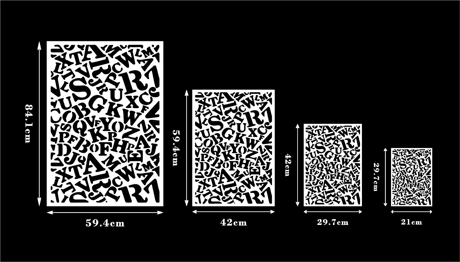 ABC Explosion – Moderne Typo-Schablone - 4 Größen – Bild 2