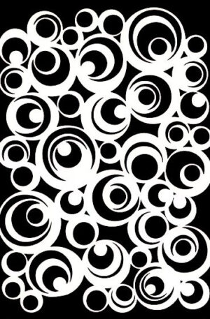 Bubble Swirl – Kreis- & Wirbelmuster Schablone - 4 Größen