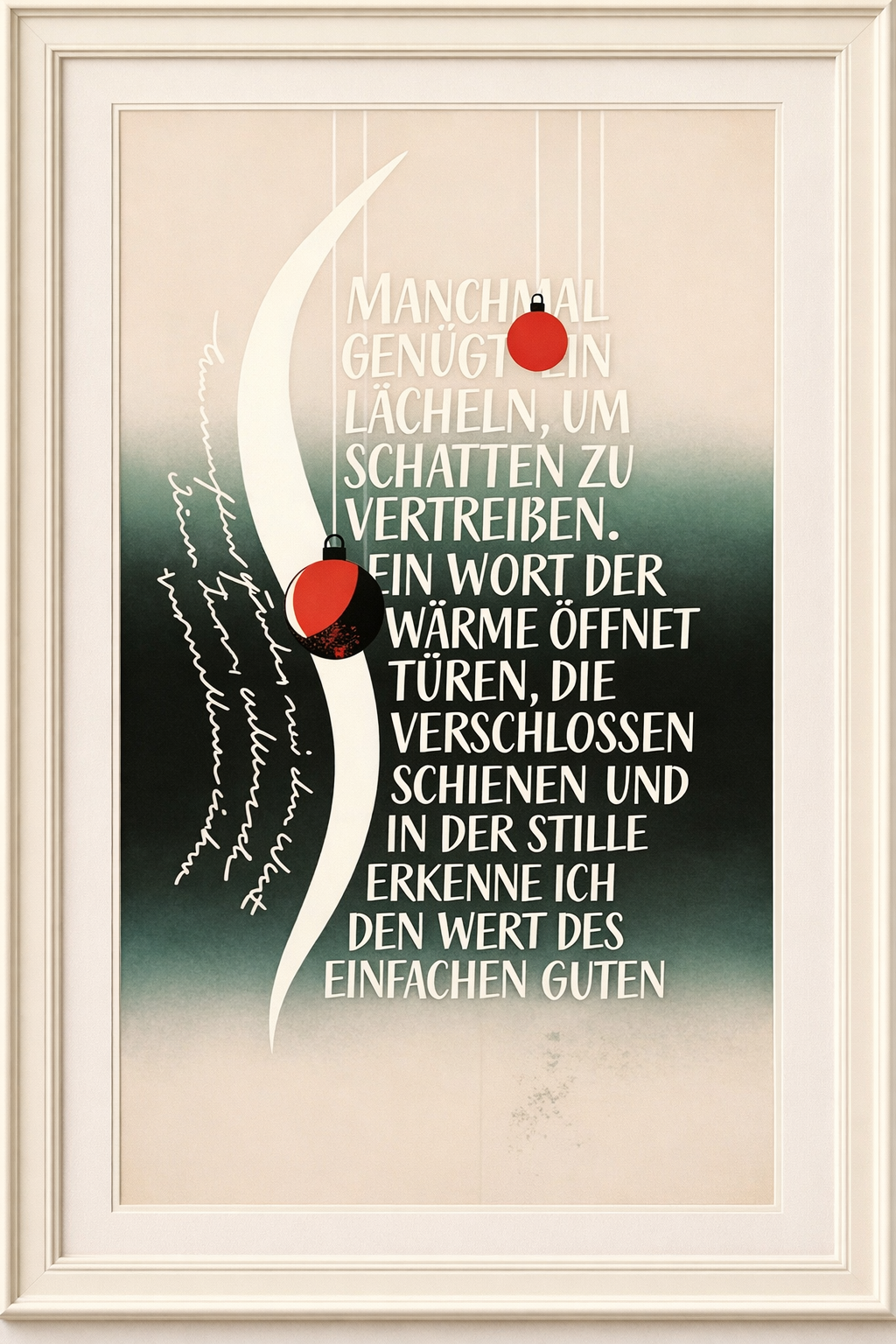 Ein Lächeln vertreibt Schatten – Text & Schwungform Schablone - 4 Größen