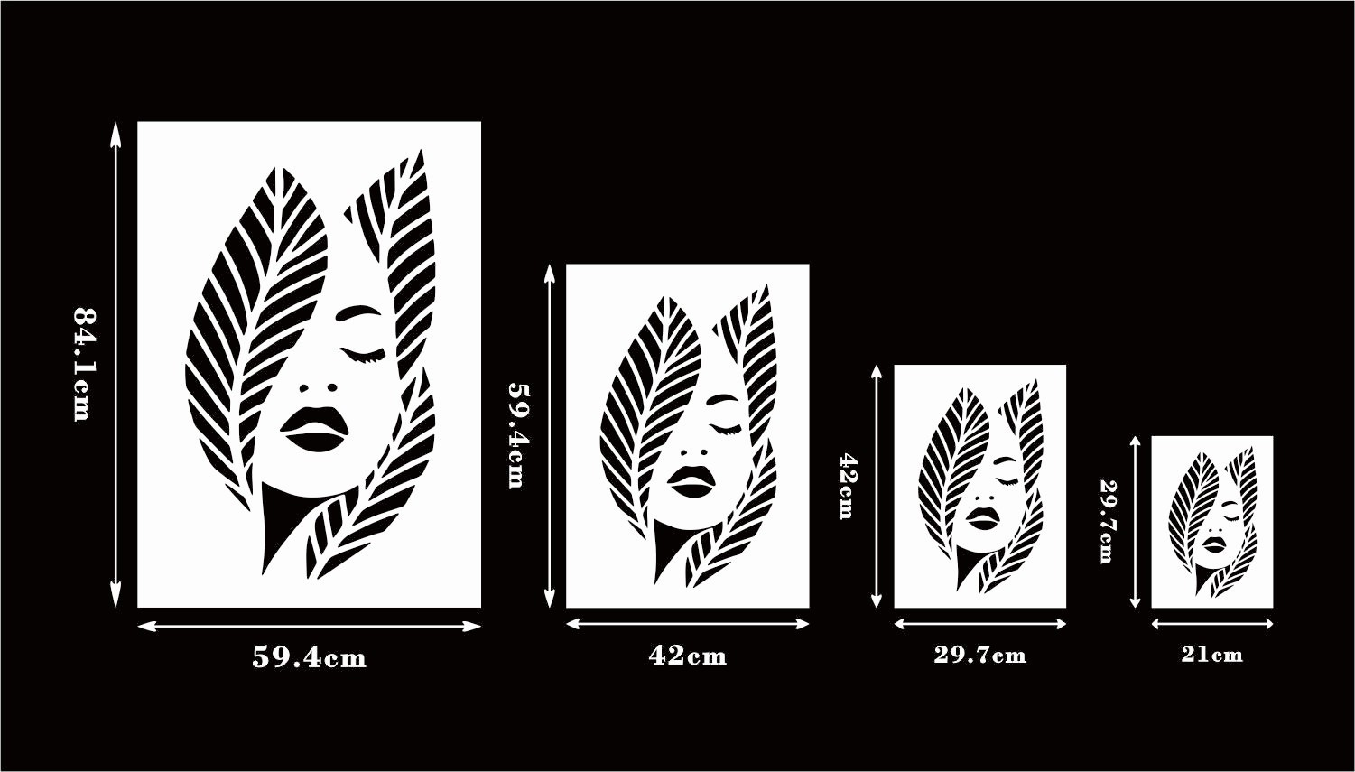 Mystische Blätterfrau – Schablone für Kunstprojekte - 4 Größen – Bild 2