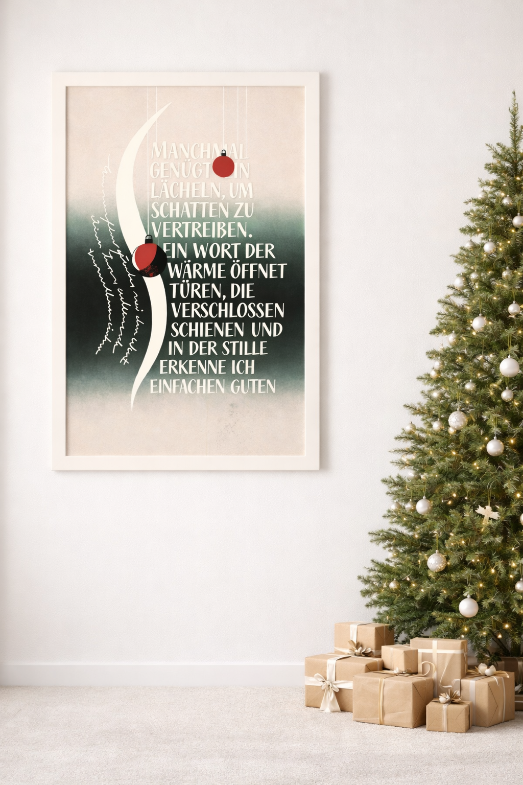 Ein Lächeln vertreibt Schatten – Text & Schwungform Schablone - 4 Größen – Bild 3