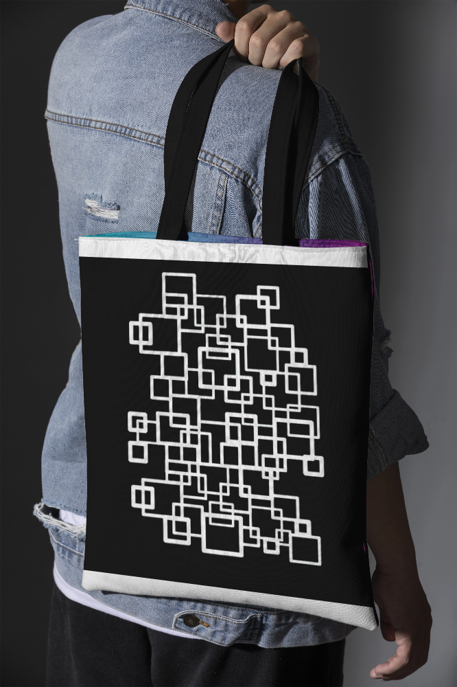 Vernetzte Quadrate – Künstler-Schablone - 4 Größen - – Bild 4