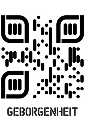 Kreatives QR-Code Kunstdesign - Geborgenheit - 4 Größen