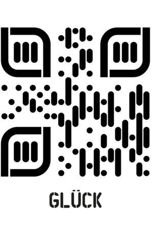 Kreatives QR-Code Kunstdesign - Glück - 4 Größen