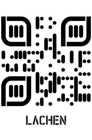 Kreatives QR-Code Kunstdesign - Lachen - 4 Größen