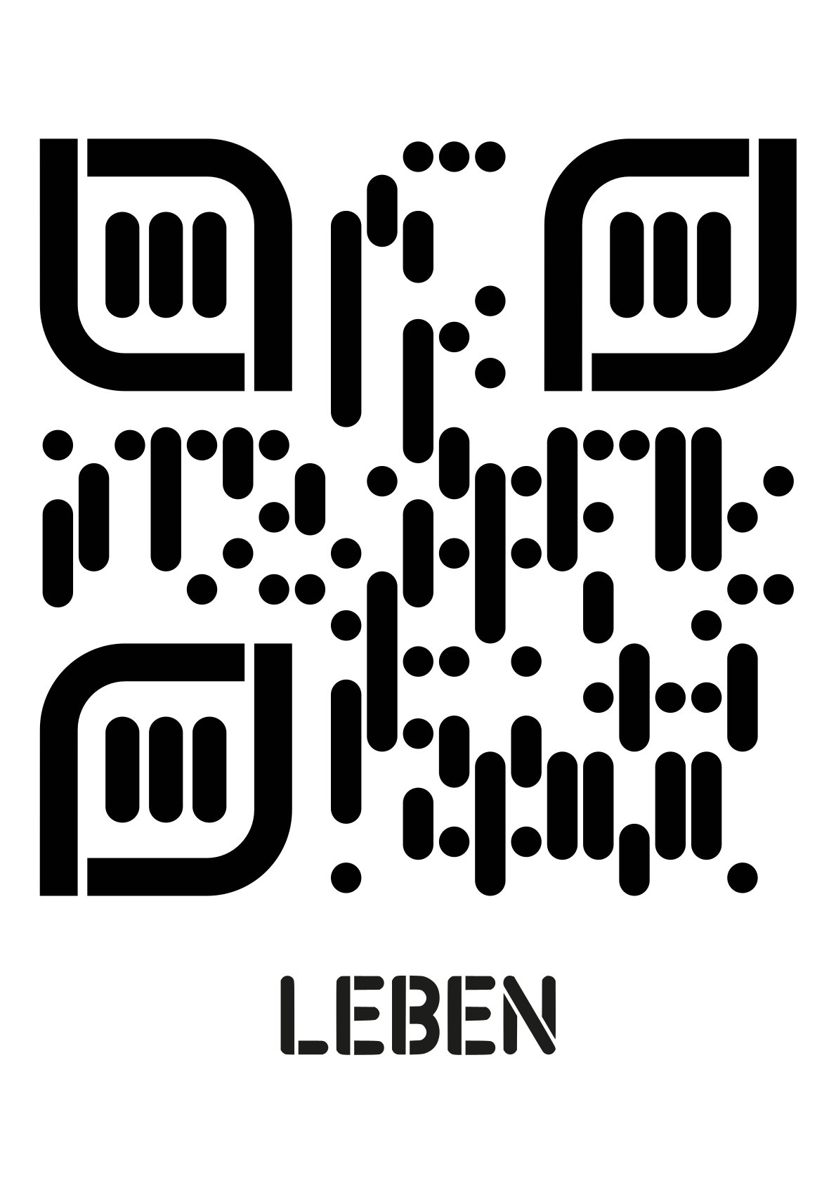 Kreatives QR-Code Kunstdesign - Leben - 4 Größen