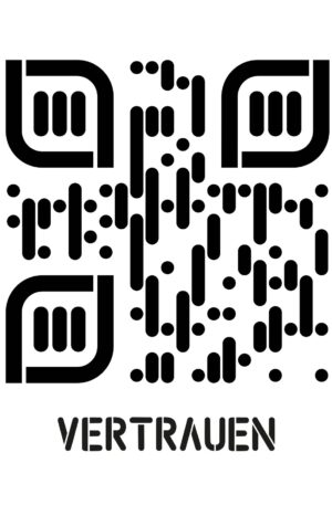 Kreatives QR-Code Kunstdesign - Vertrauen - 4 Größen