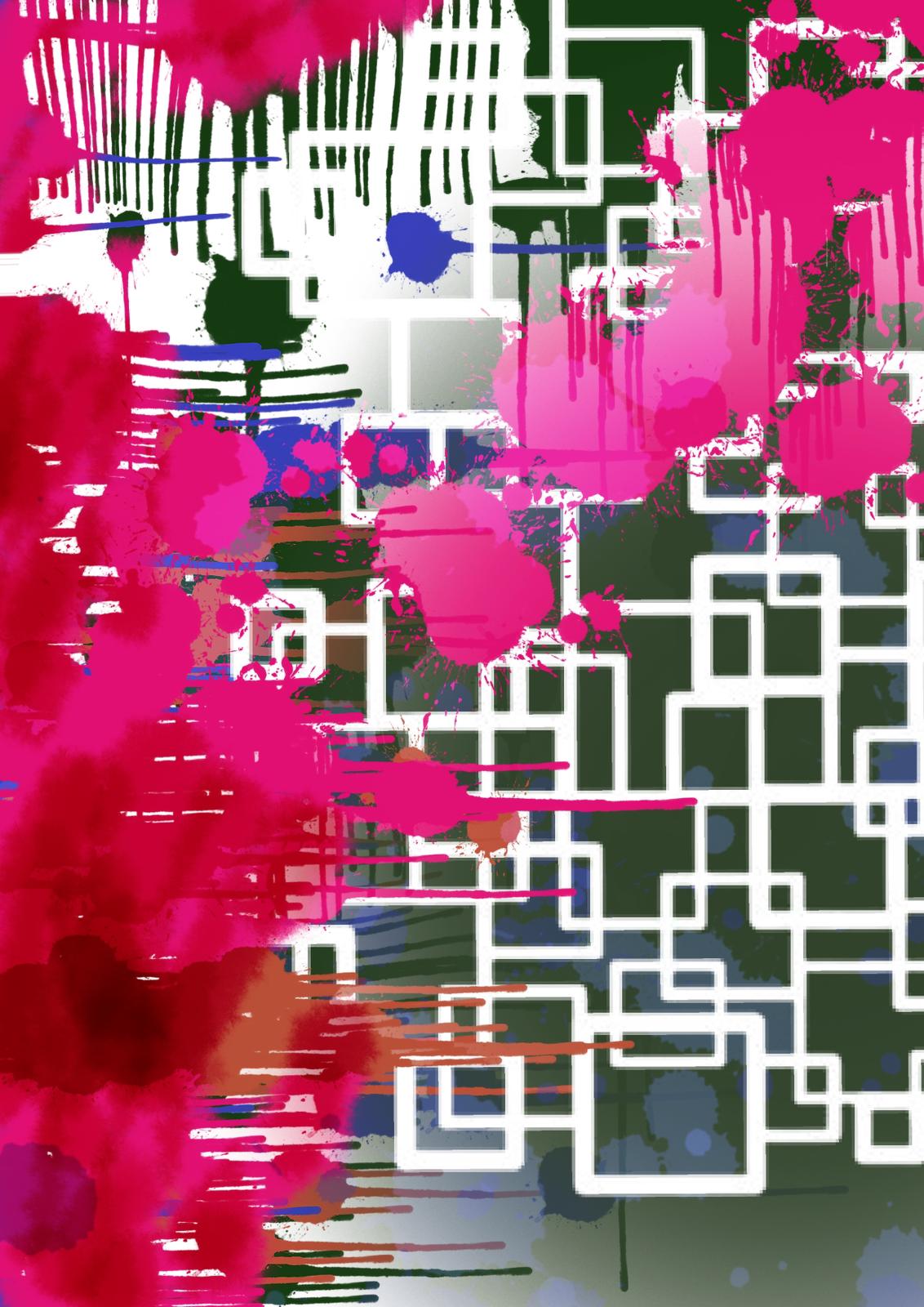 Vernetzte Quadrate – Künstler-Schablone - 4 Größen - – Bild 3