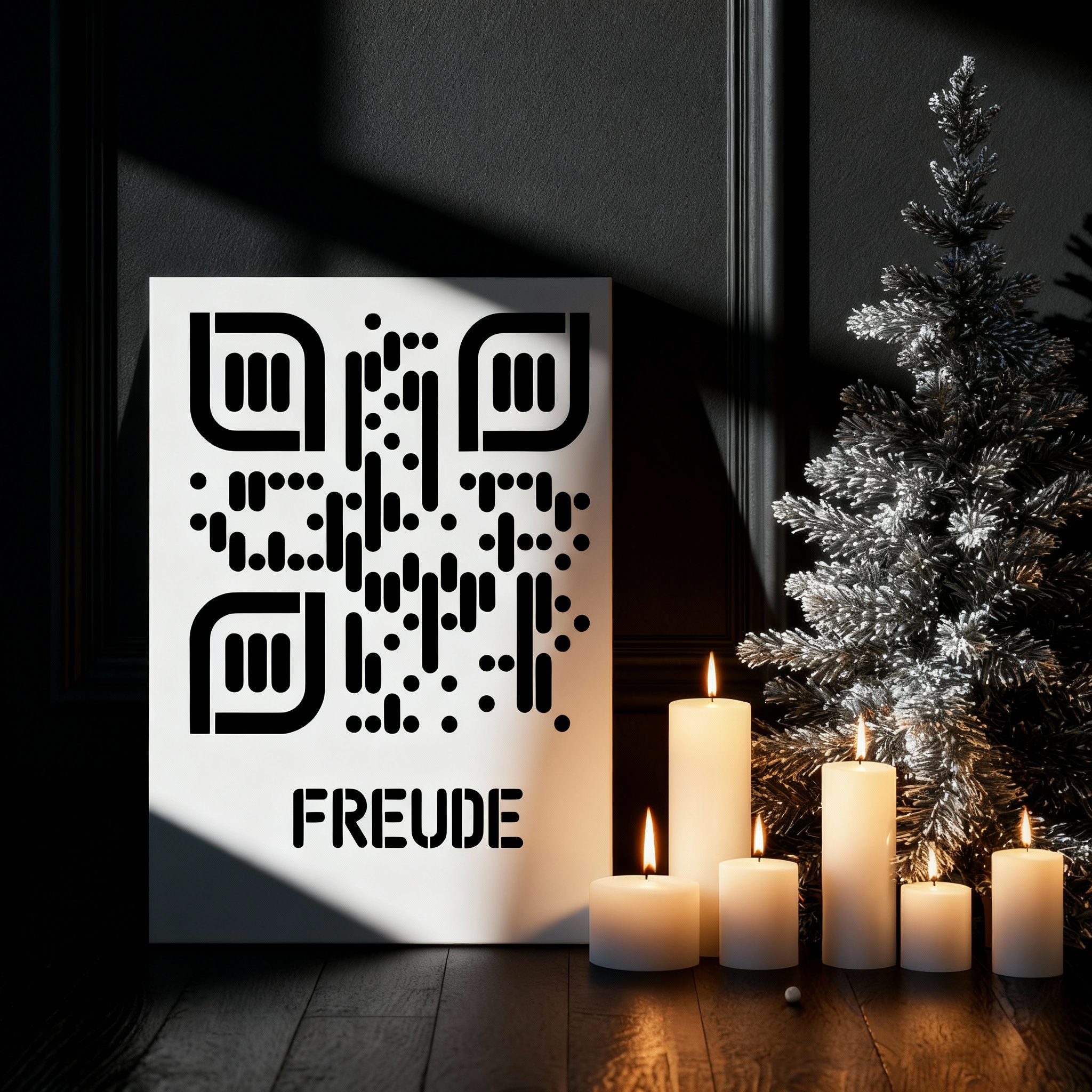 Kreatives QR-Code Kunstdesign - Freude - 4 Größen – Bild 2