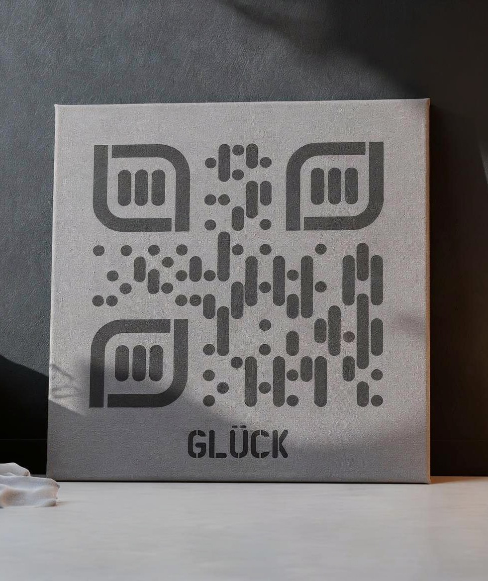 Kreatives QR-Code Kunstdesign - Glück - 4 Größen – Bild 3
