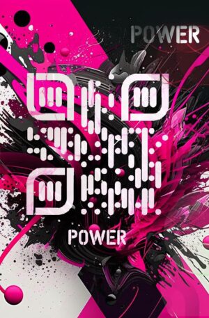 Kreatives QR-Code Kunstdesign - Power - 4 Größen