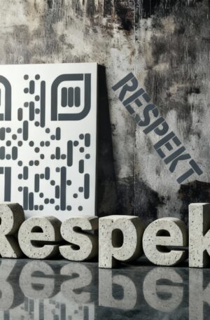 Kreatives QR-Code Kunstdesign - Respekt- 4 Größen