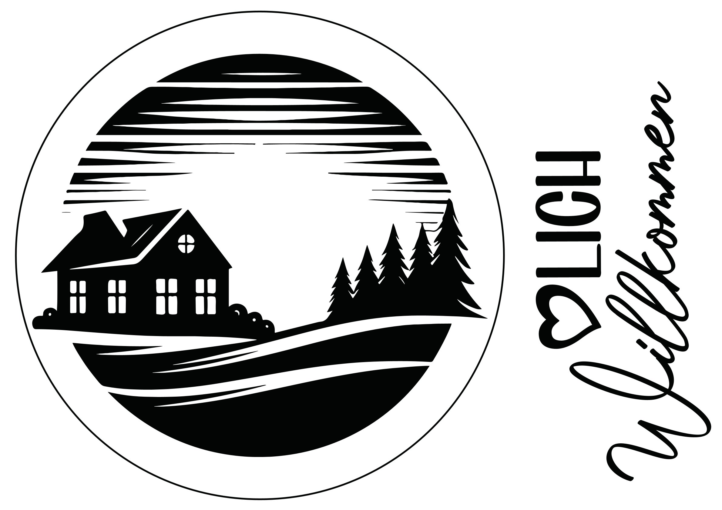 „Haus am Waldrand – Willkommen Schriftzug“ - Selbstklebende Siebdruck-Schablone – Bild 2