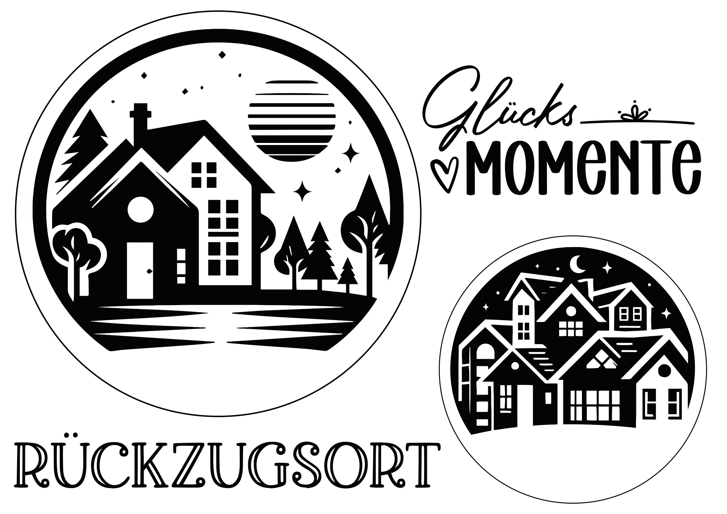 Glücksmomente-Hausidylle - Selbstklebende Siebdruck-Schablone – Bild 2