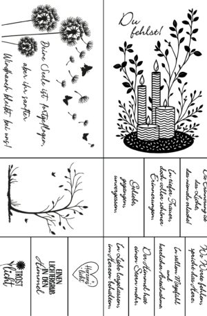 “Licht der Erinnerung” - Selbstklebende Siebdruck-Schablone - Trauer