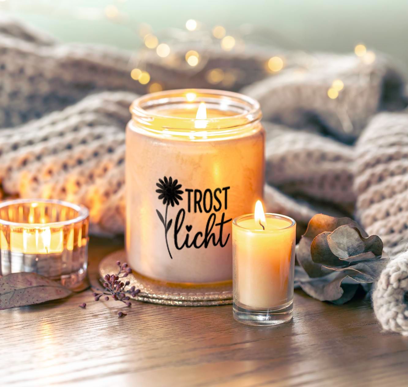 “Licht der Erinnerung” - Selbstklebende Siebdruck-Schablone - Trauer – Bild 5