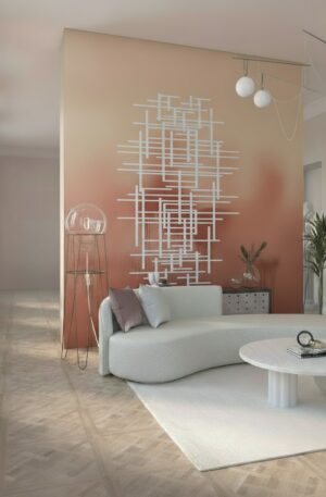 Geometric Lines – Modernes Linienraster Schablone - 4 Größen