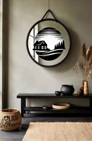 „Haus am Waldrand – Willkommen Schriftzug“ - Selbstklebende Siebdruck-Schablone