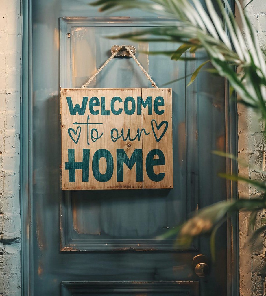 „Good Vibes Only – Stadt & Haus Rundschablone“ - Selbstklebende Siebdruck-Schablone – Bild 3