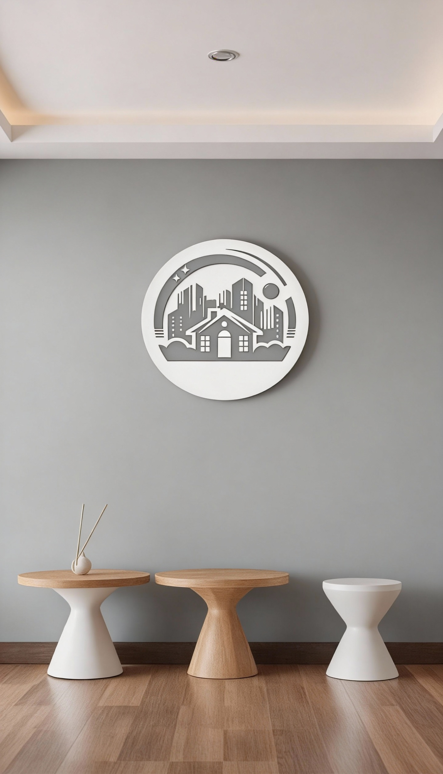 „Good Vibes Only – Stadt & Haus Rundschablone“ - Selbstklebende Siebdruck-Schablone – Bild 4