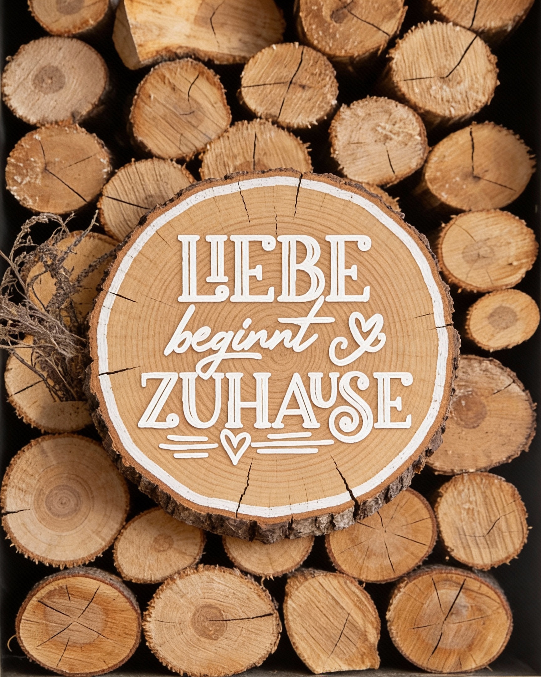 „Home Feeling“ - Liebe beginnt zu Hause - Vertrauen - Selbstklebende Siebdruck-Schablone – Bild 3