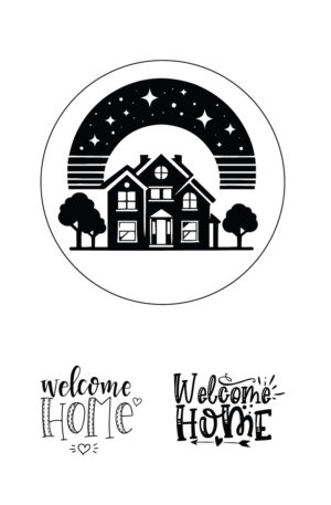 „Traumhaus unter Sternen - Welcome Home" - Selbstklebende Siebdruck-Schablone