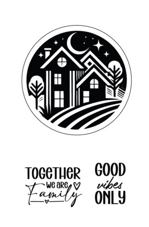 „Good Vibes Only – Haus & Familie“ - Selbstklebende Siebdruck-Schablone