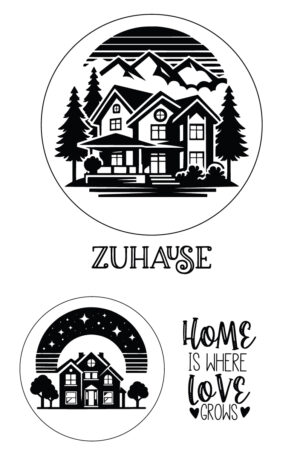 Home Vibes - Home is where love grows - Zuhause - Selbstklebende Siebdruck-Schablone