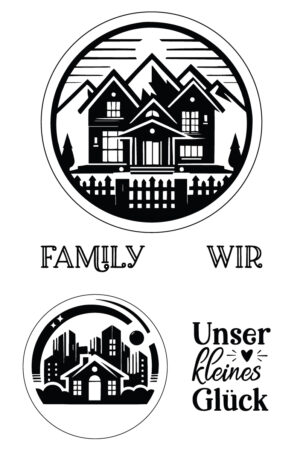 Heimatmomente - Unser kleines Glück - Family - Wir - Selbstklebende Siebdruck-Schablone
