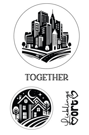 City Meets Home -  Lieblingsort - Together - Selbstklebende Siebdruck-Schablone