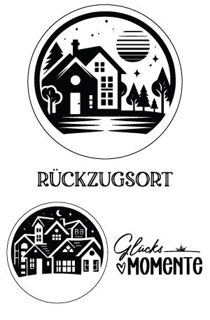 Glücksmomente-Hausidylle - Selbstklebende Siebdruck-Schablone