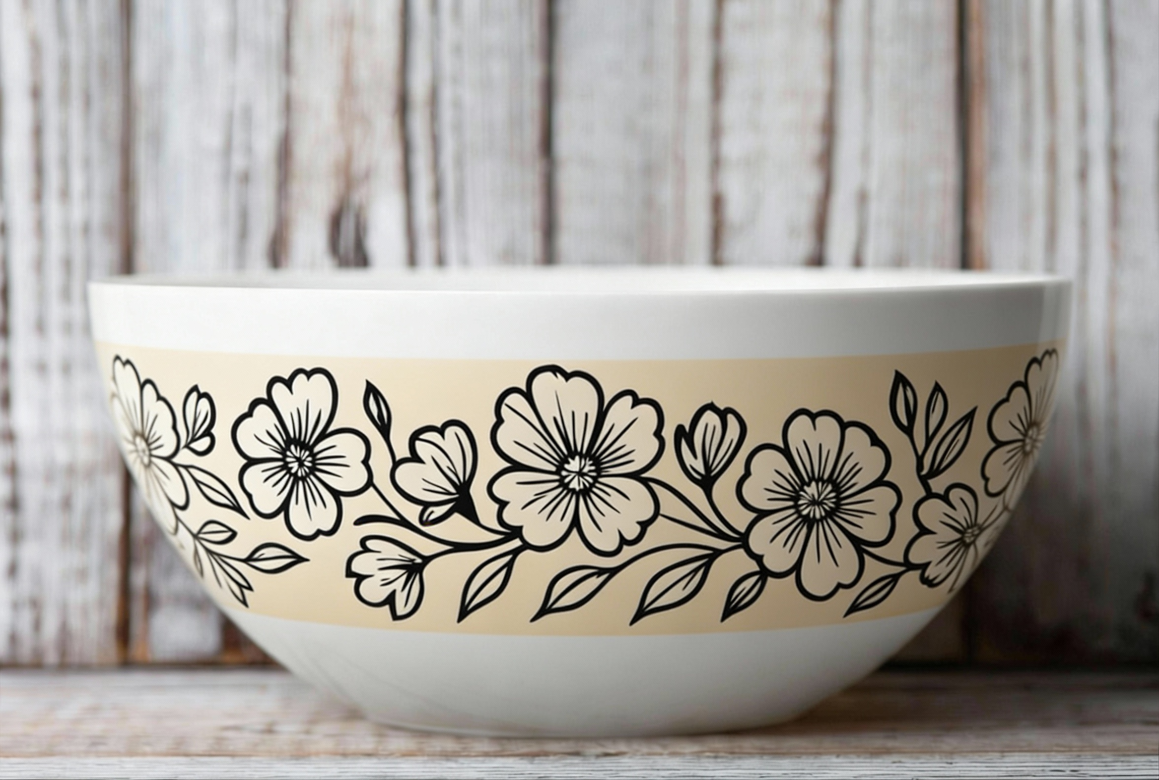 Selbstklebende Siebdruck-Schablone - „Florale Baderole mit 5 Designs“ – Bild 3